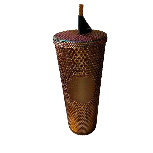 Starbucks Limited Edition 50th Anniversary Honeycomb Gold Studded Cold Cup 24oz - Picture 1 of 2